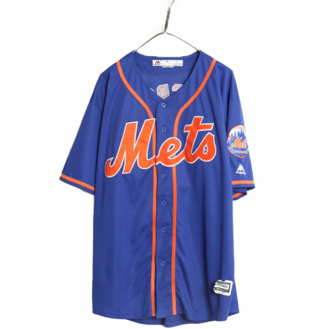 MLB オフィシャル Majestic メッツ ベースボール シャツ メンズ XL / ユニフォーム ゲームシャツ メジャーリーグ 半袖シャツ 大きいサイズ スポーツ/アウトドアの野球(ウェア)の商品写真