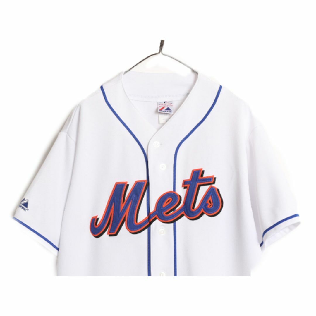 MLB オフィシャル Majestic メッツ ベースボール シャツ メンズ XL / ユニフォーム ゲームシャツ メジャーリーグ 大きいサイズ 半袖シャツ スポーツ/アウトドアの野球(ウェア)の商品写真