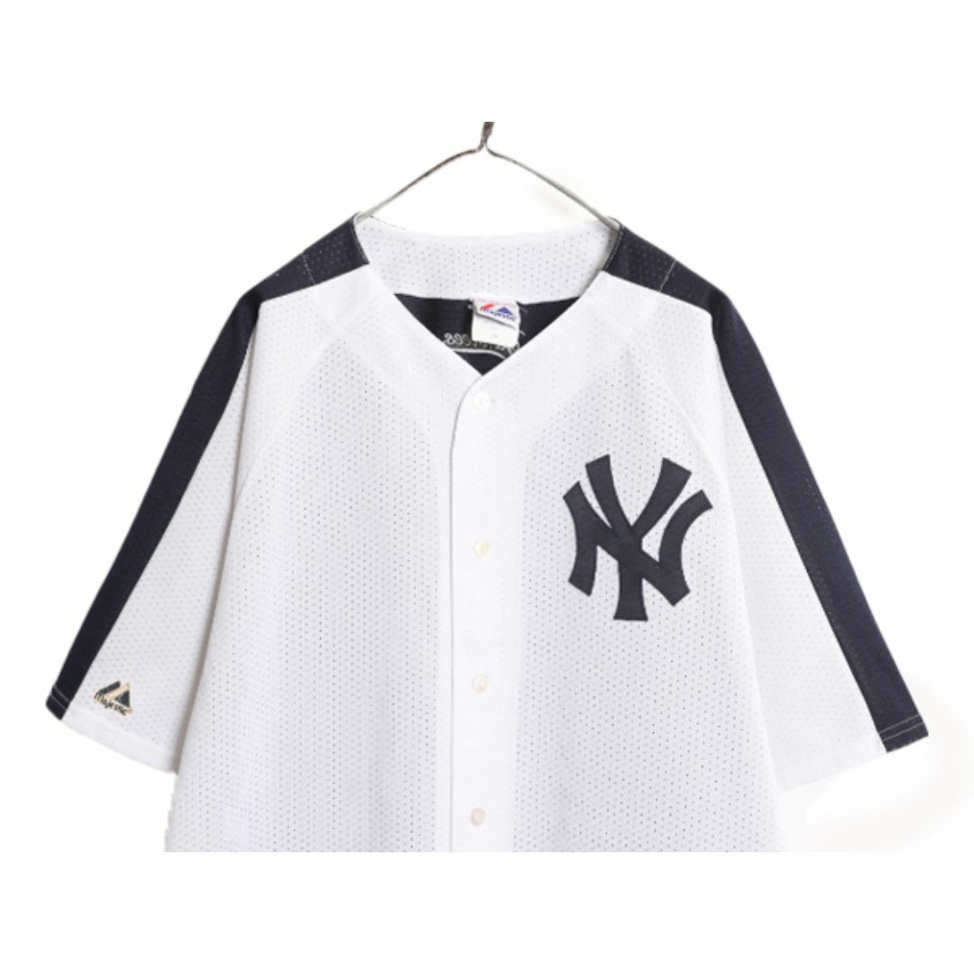 USA製 MLB オフィシャル Majestic ヤンキース ベースボール シャツ メンズ XXL ユニフォーム ゲームシャツ メジャーリーグ 半袖シャツ 野球 スポーツ/アウトドアの野球(ウェア)の商品写真