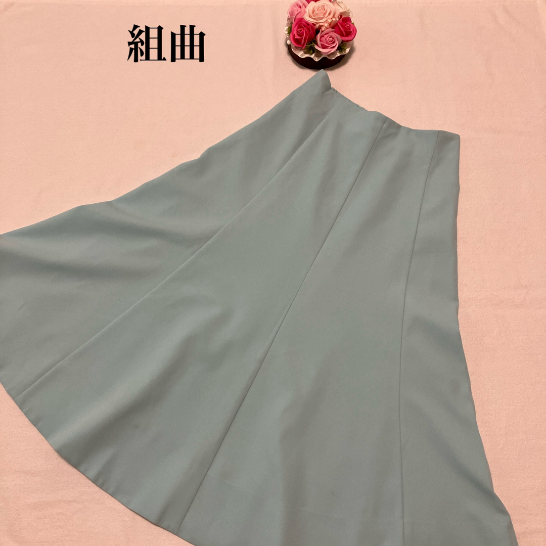 kumikyoku（組曲）(クミキョク)の組曲　 レディース　ロングスカート　フレア　水色　3 Lサイズ　大きいサイズ レディースのスカート(ロングスカート)の商品写真
