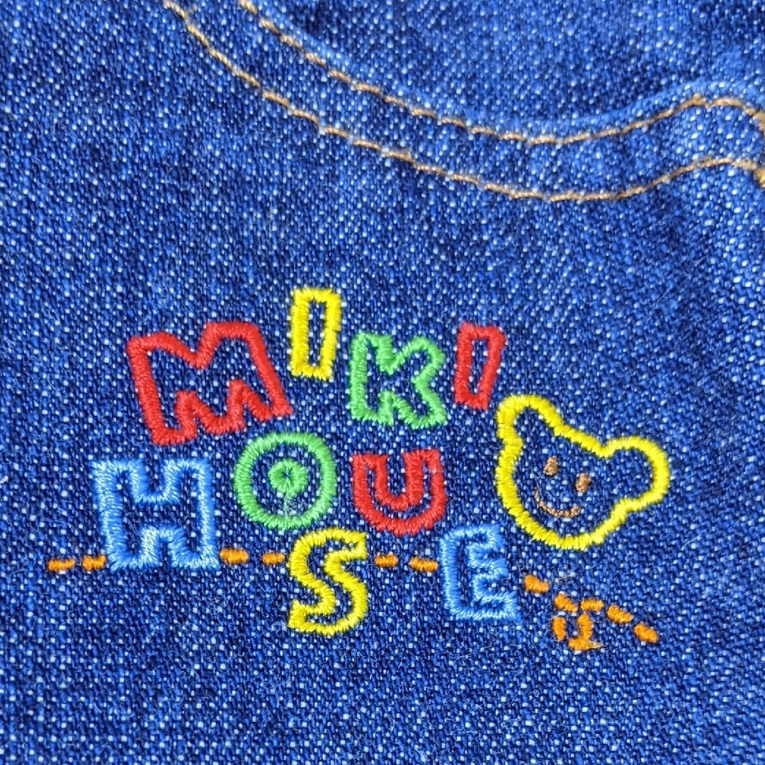 mikihouse(ミキハウス)の美品　ミキハウス　90cm ズボン　デニム　　カラフルロゴ キッズ/ベビー/マタニティのキッズ服男の子用(90cm~)(パンツ/スパッツ)の商品写真