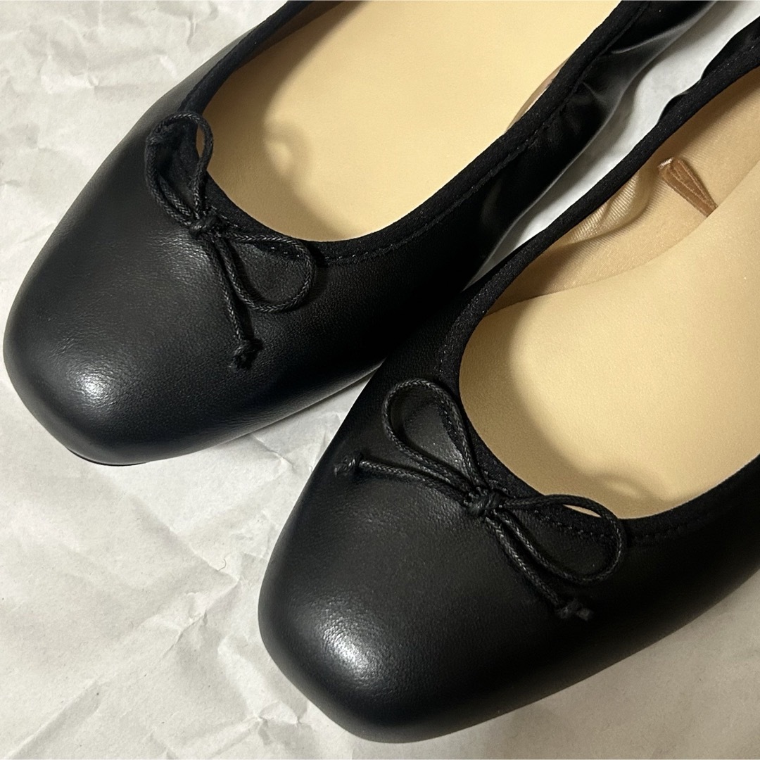 GU(ジーユー)の【匿名配送】GU (ジーユー) バレエシューズ 黒 ブラック Lサイズ 美品 レディースの靴/シューズ(バレエシューズ)の商品写真