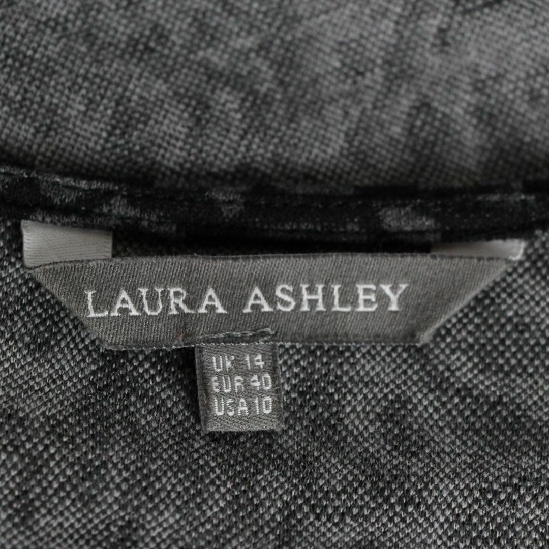 LAURA ASHLEY(ローラアシュレイ)のローラアシュレイ　長袖　ワンピース　USA10　L　ドレープ　総柄 レディースのワンピース(ひざ丈ワンピース)の商品写真