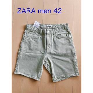 ザラ(ZARA)のZARA メンズ　カーキハーフパンツ　サイズ42(ショートパンツ)
