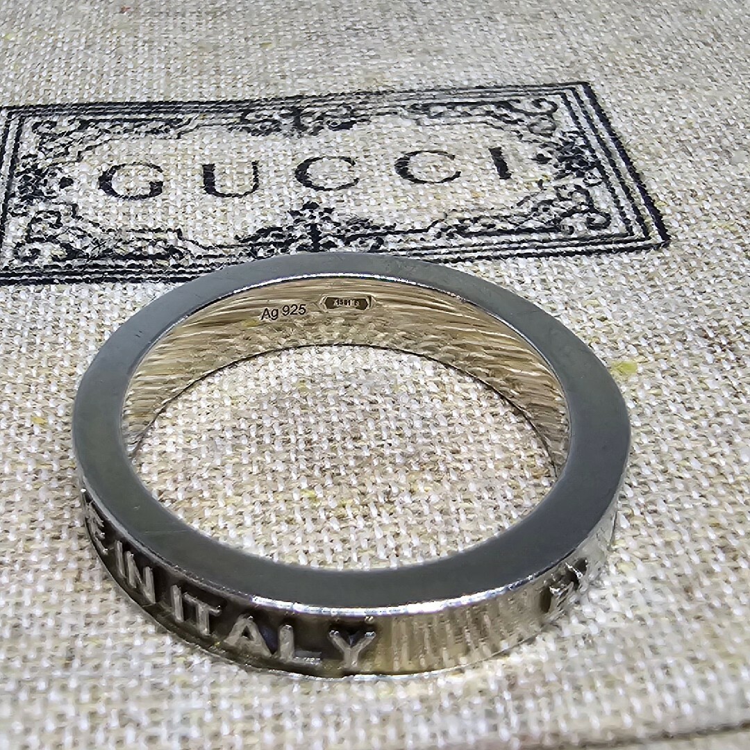 Gucci(グッチ)の【超レア廃盤美品】GUCCI 筆記体 ヴィンテージ  トレードマーク リング メンズのアクセサリー(リング(指輪))の商品写真