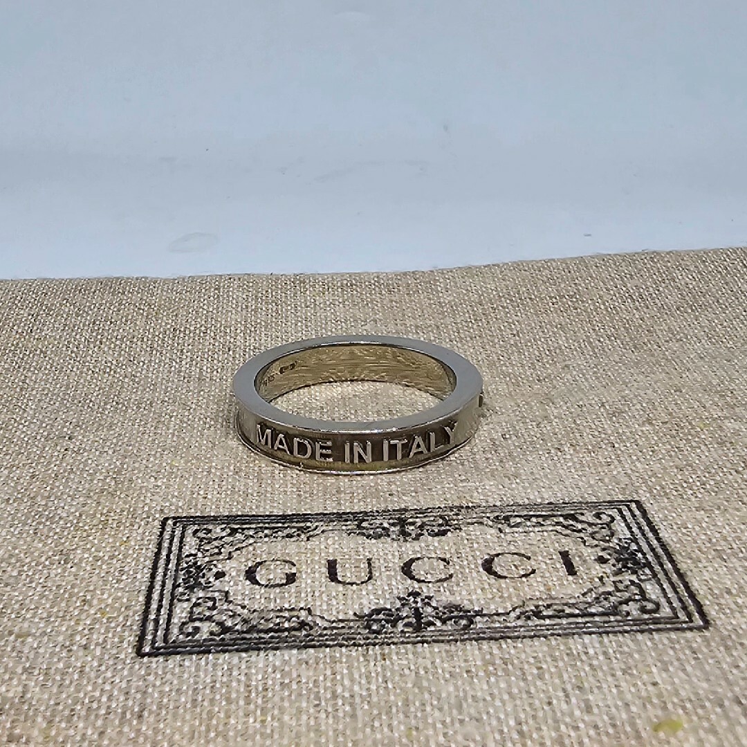 Gucci(グッチ)の【超レア廃盤美品】GUCCI 筆記体 ヴィンテージ  トレードマーク リング メンズのアクセサリー(リング(指輪))の商品写真