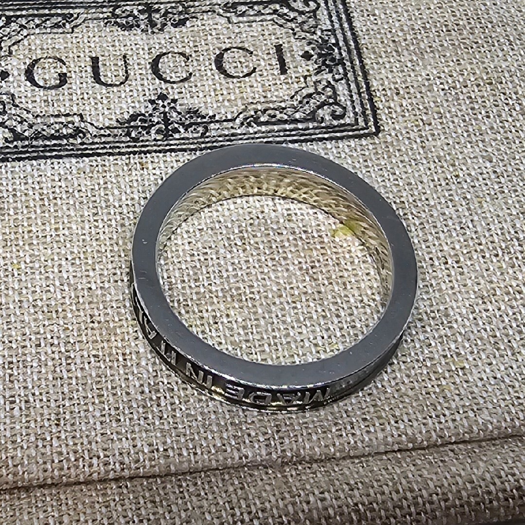 Gucci(グッチ)の【超レア廃盤美品】GUCCI 筆記体 ヴィンテージ  トレードマーク リング メンズのアクセサリー(リング(指輪))の商品写真