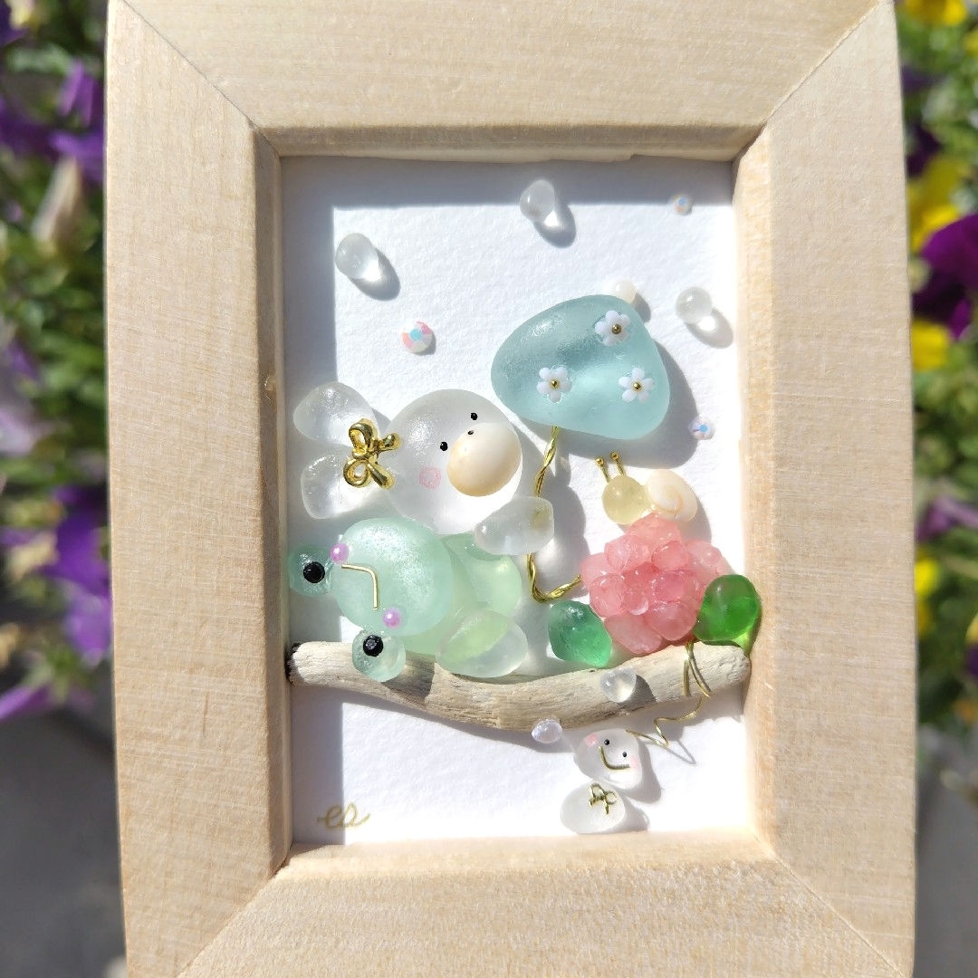シーグラスアート『優しい雨~mini~』の通販 by carino's shop|ラクマ シーグラスアート『優しい雨~mini~』の通販 by carino's shop|ラクマ