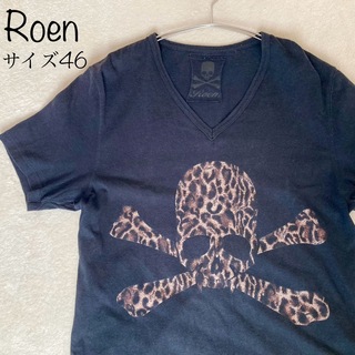ロエン(Roen)のロエン ROEN スカル　Vネック　カットソー tシャツブラック サイズ46(Tシャツ/カットソー(半袖/袖なし))