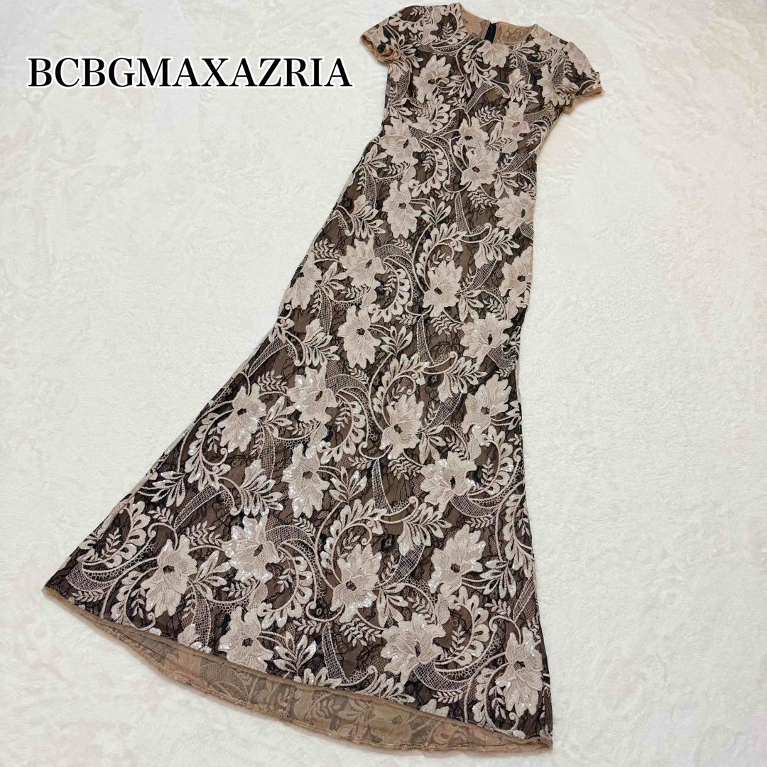 BCBGMAXAZRIA(ビーシービージーマックスアズリア)の【BCBGMAXAZRIA】ロングドレス ワンピース 総レース Aライン レディースのワンピース(ロングワンピース/マキシワンピース)の商品写真