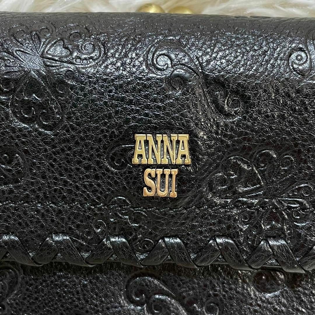 ANNA SUI(アナスイ)のアナスイ　ANNA SUI がま口　長財布　黒　蝶　箱付き レディースのファッション小物(財布)の商品写真