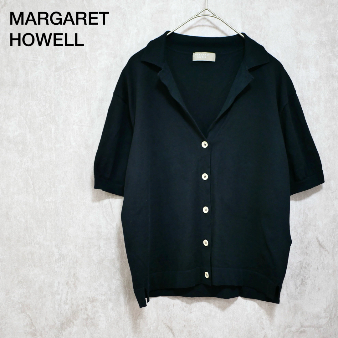 MARGARET HOWELL(マーガレットハウエル)のMARGARET HOWELL S/S 襟付き ニットカーディガン レディースのトップス(カーディガン)の商品写真