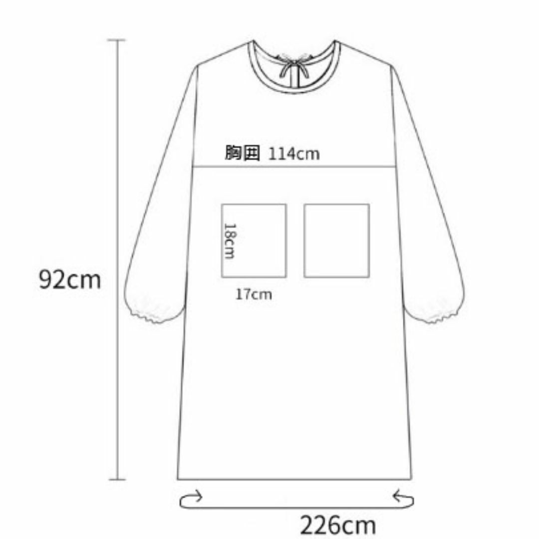 割烹着 ワンピース ins風 エプロン 袖付き ポケット付き カーキ 保育士 レディースのレディース その他(その他)の商品写真