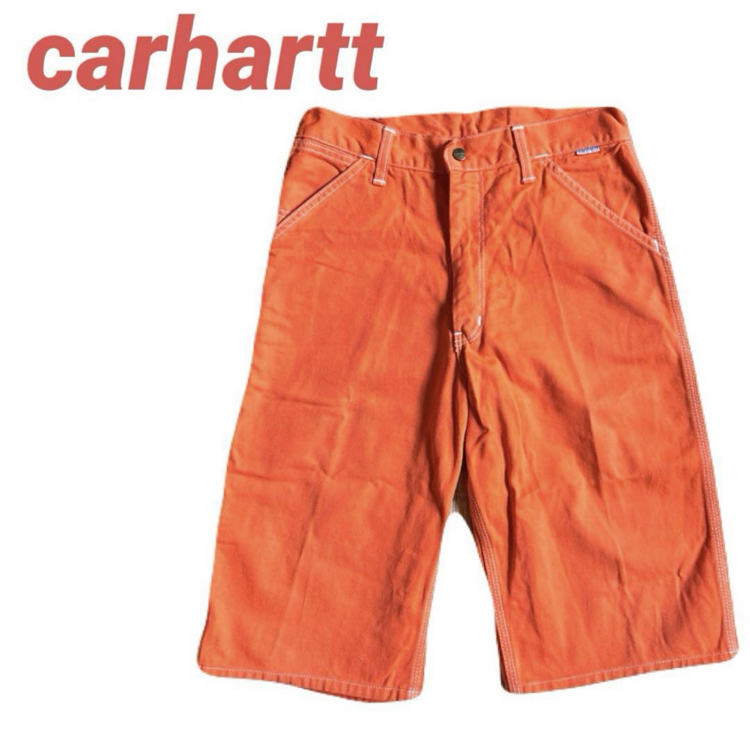 carhartt(カーハート)のカーハート❤ハーフパンツ　メンズ　デニムパンツ　ズボン　オレンジ　即購入可能 メンズのパンツ(デニム/ジーンズ)の商品写真