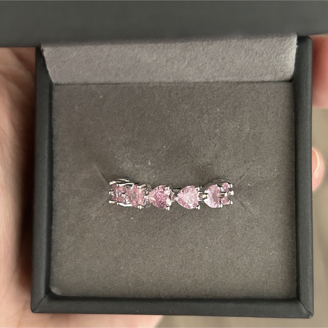 7号 人工 合成 ダイヤモンド モアッサナイト ハート ピンク リング 指輪 メンズのアクセサリー(リング(指輪))の商品写真
