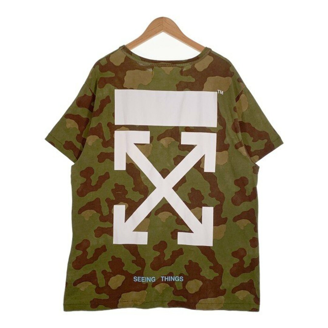 OFF-WHITE(オフホワイト)のOFF-WHITE オフホワイト カモフラージュ プリントTシャツ オーバーサイズ OMAA002F17600007 Size L メンズのトップス(Tシャツ/カットソー(半袖/袖なし))の商品写真