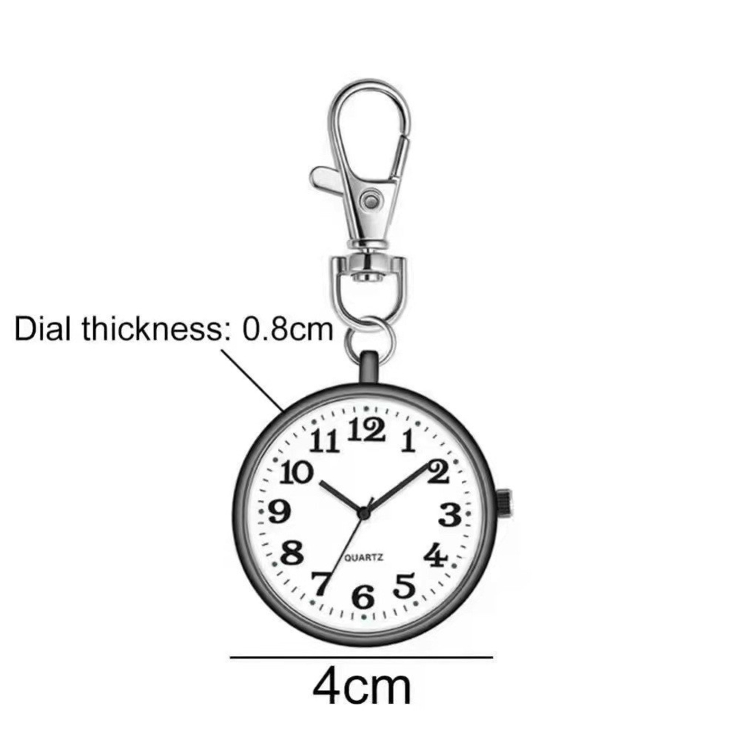 ナースウォッチ 懐中時計 ソーラー カラビナ 蓄光 キーホルダー ブラック メンズの時計(腕時計(アナログ))の商品写真