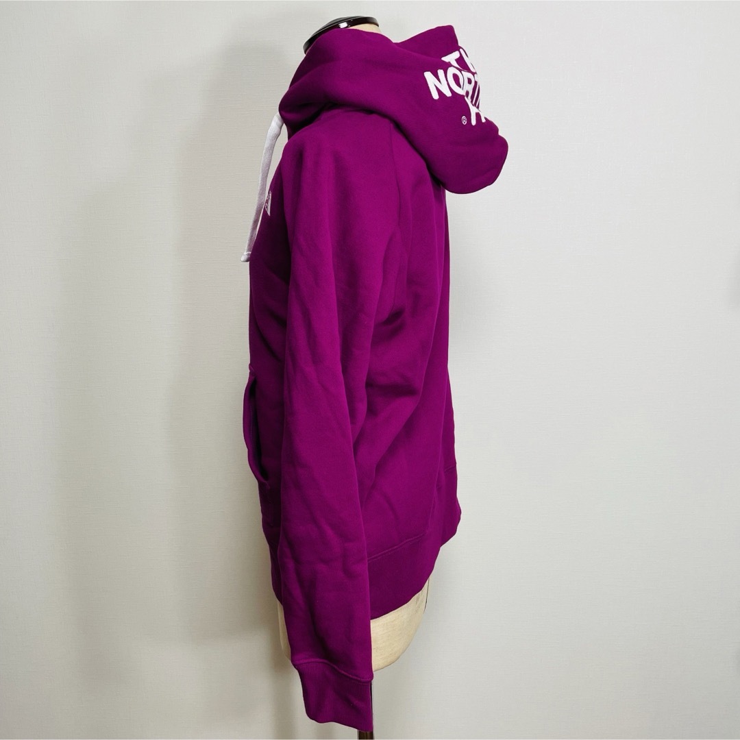 THE NORTH FACE(ザノースフェイス)のTHE NORTH FACE ジップパーカー◎希少カラーデカロゴ パープル×白色 レディースのトップス(パーカー)の商品写真