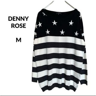 デニーローズ(DENNYROSE)のDENNY ROSE デニーローズ 薄手 星ボーダー柄 長袖ニット M(ニット/セーター)