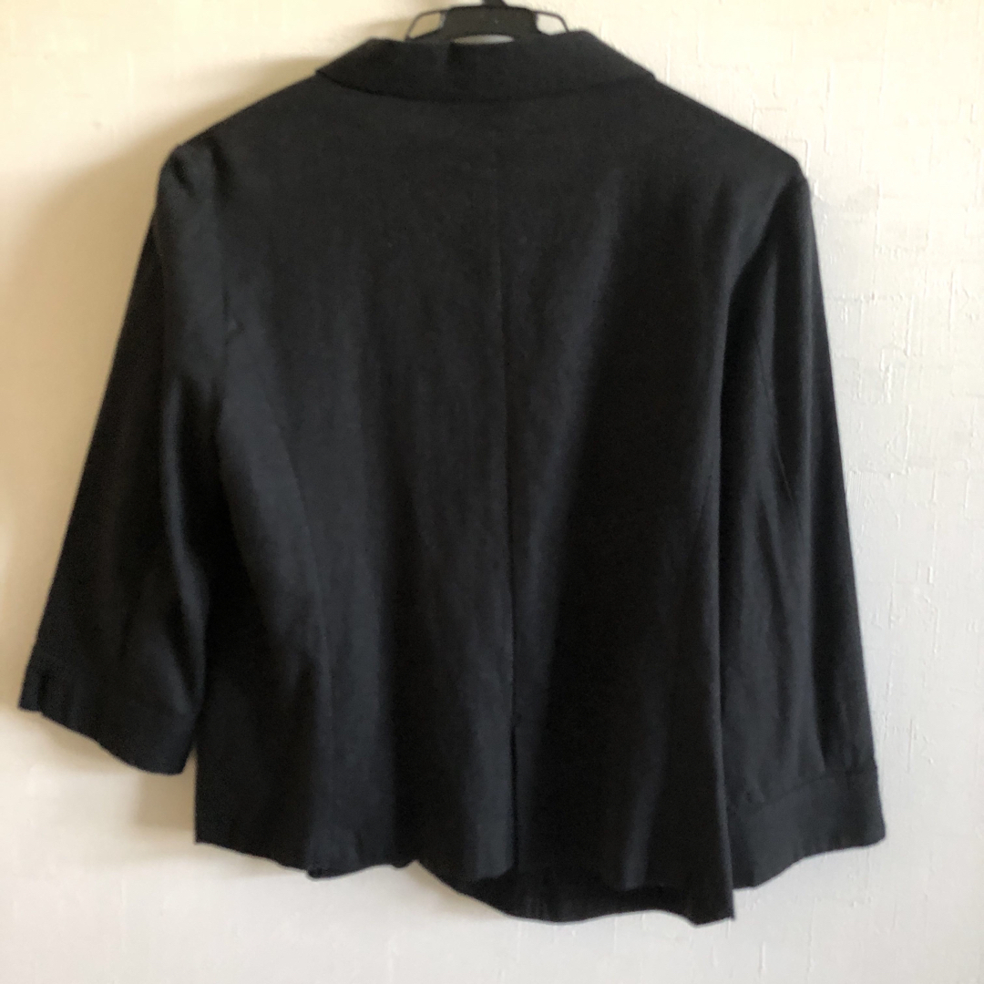 爽やか麻混ジャケット  黒☆M レディースのジャケット/アウター(テーラードジャケット)の商品写真