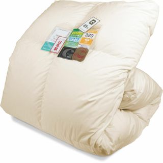 【色: アイボリー】安眠工場 羽毛布団 シングル【羽毛量1.0kg】日羽協ニュー(その他)