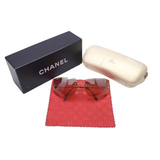 シャネル(CHANEL)のCHANEL シャネル サングラス オレンジ ゴールド プラスチック メタル 62◻︎17 120 4017 c.125/7H B 中古 63501(サングラス/メガネ)