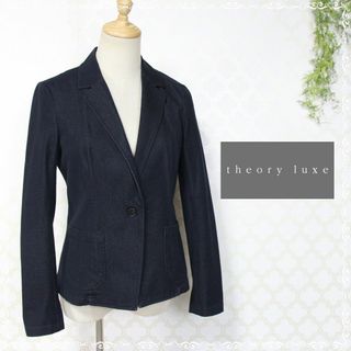 セオリーリュクス(Theory luxe)のセオリーリュクス　ジャケット　36　S ネイビー　紺　1B　コットン　ストレッチ(テーラードジャケット)