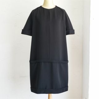 バレンシアガ(Balenciaga)のバレンシアガ BALENCIAGA ☆ラグラン ワンピース 34 伊製 黒 半袖(ひざ丈ワンピース)