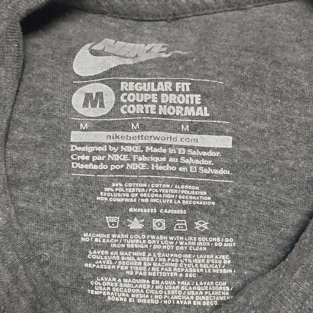 NIKE(ナイキ)の【ナイキ 半袖ロゴ刺繍Tシャツ】海外サイズ M グレー L相当 NIKE 古着 メンズのトップス(Tシャツ/カットソー(半袖/袖なし))の商品写真