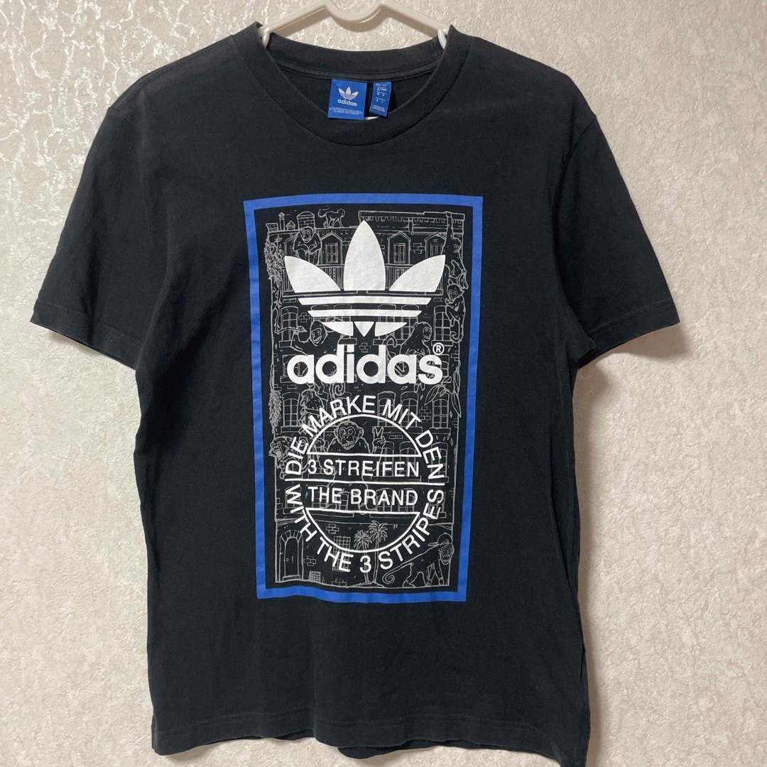 adidas　アディダス　Tシャツ　サイズM　デカロゴ　トレフォイルロゴ　古着 メンズのトップス(Tシャツ/カットソー(半袖/袖なし))の商品写真