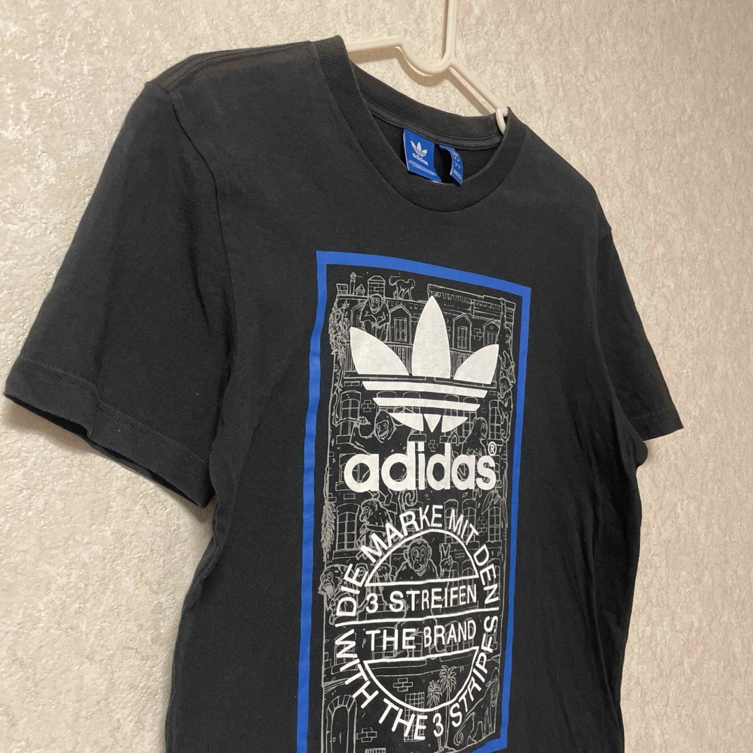 adidas　アディダス　Tシャツ　サイズM　デカロゴ　トレフォイルロゴ　古着 メンズのトップス(Tシャツ/カットソー(半袖/袖なし))の商品写真