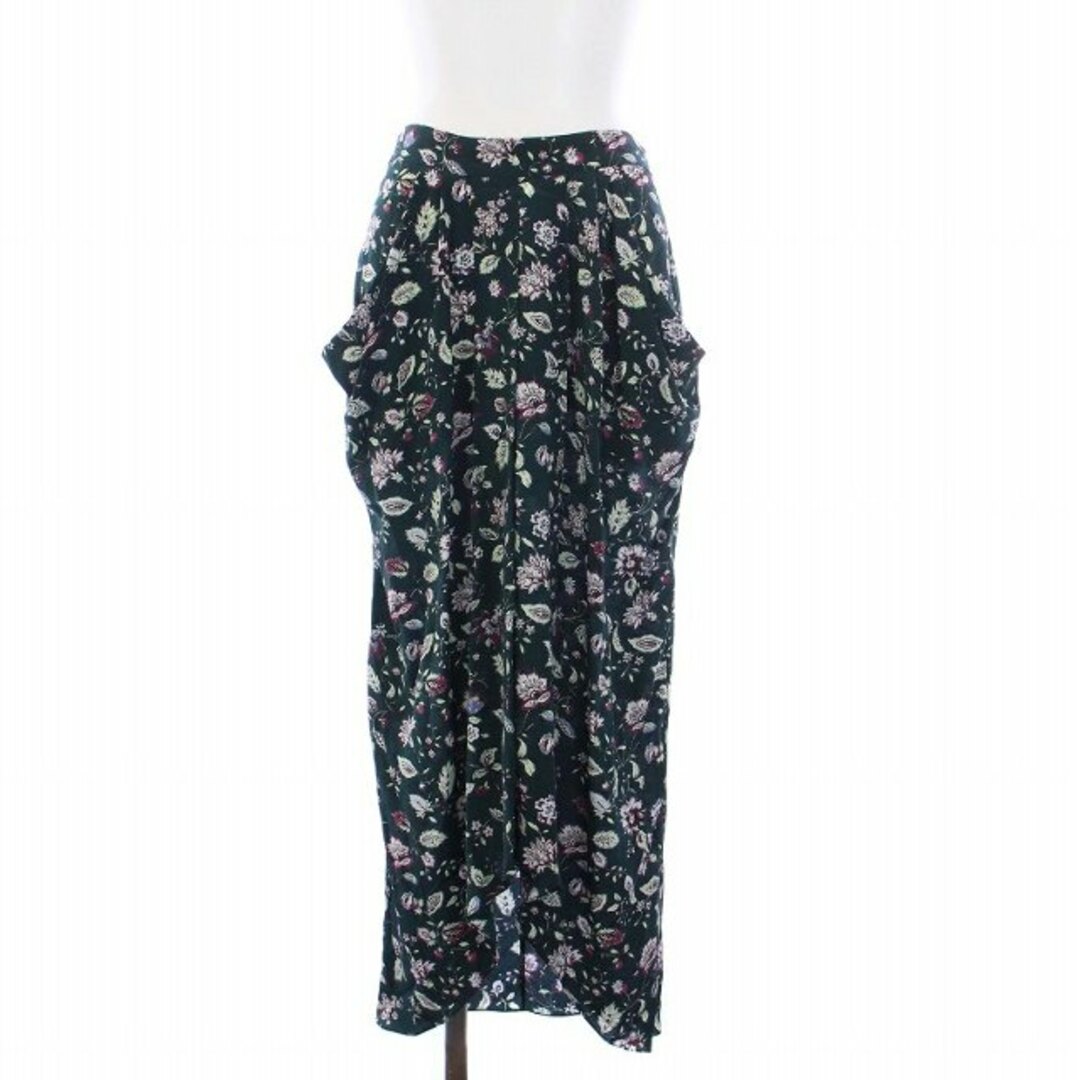 Isabel Marant(イザベルマラン)のイザベルマラン フレアスカート ロング 花柄 絹 シルク100％ 38 緑 レディースのスカート(ロングスカート)の商品写真