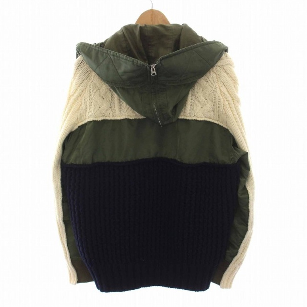 sacai(サカイ)のsacai CABLE KNIT MA-1 JACKET ジャケット 1 カーキ メンズのジャケット/アウター(ブルゾン)の商品写真