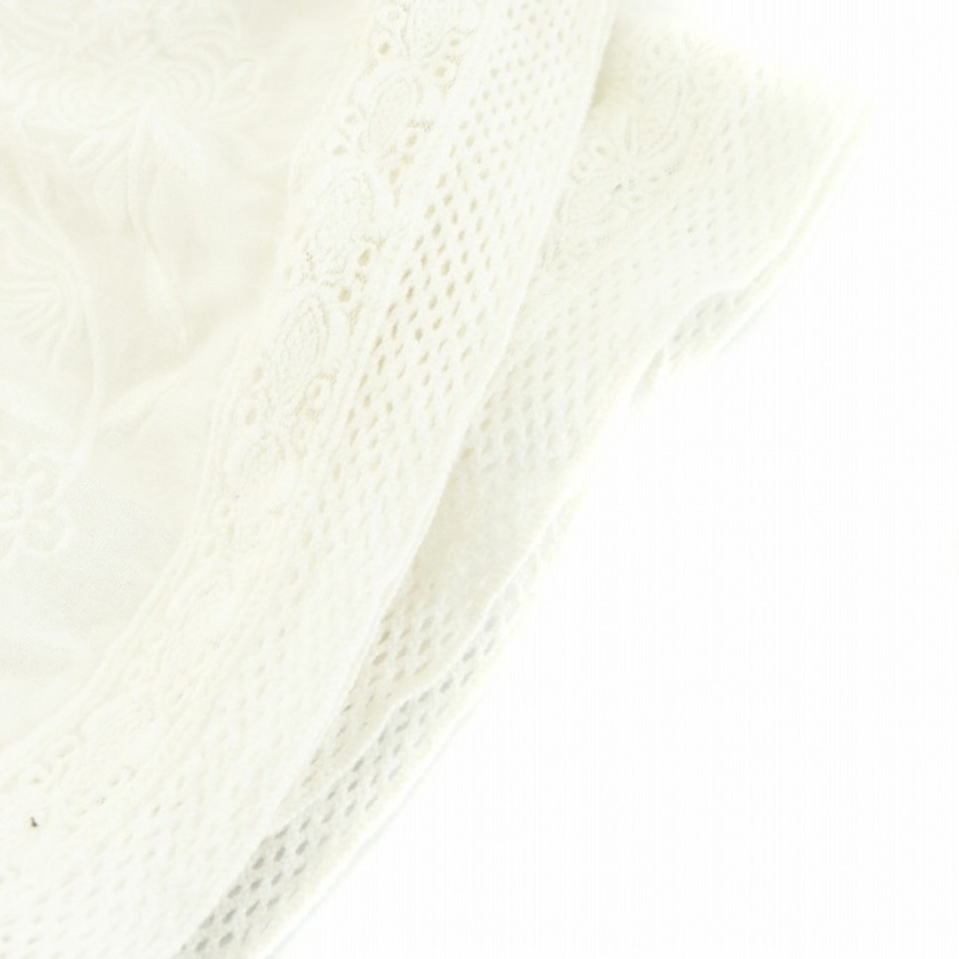 アリスオリビア シャツ ブラウス 半袖 レース 刺繍 フリル スキッパー M 白 レディースのトップス(シャツ/ブラウス(半袖/袖なし))の商品写真