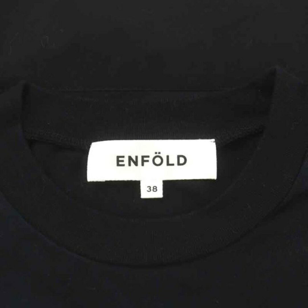 ENFOLD(エンフォルド)のエンフォルド クラッシック天竺 Tシャツ カットソー 長袖 38 M 紺 黒 レディースのトップス(Tシャツ(長袖/七分))の商品写真