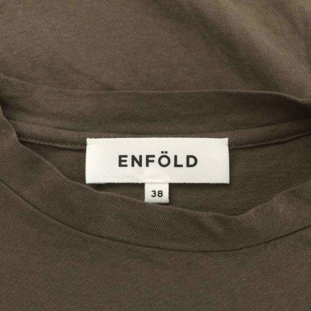 ENFOLD(エンフォルド)のエンフォルド ドライソフト天竺ワイド Tシャツ カットソー 半袖 38 M 茶 レディースのトップス(Tシャツ(半袖/袖なし))の商品写真