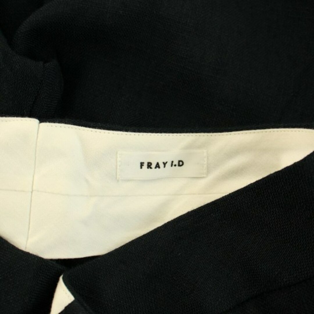 FRAY I.D(フレイアイディー)のフレイアイディー フロントスリットパンツ スラックス ジップフライ 1 S 黒 レディースのパンツ(その他)の商品写真