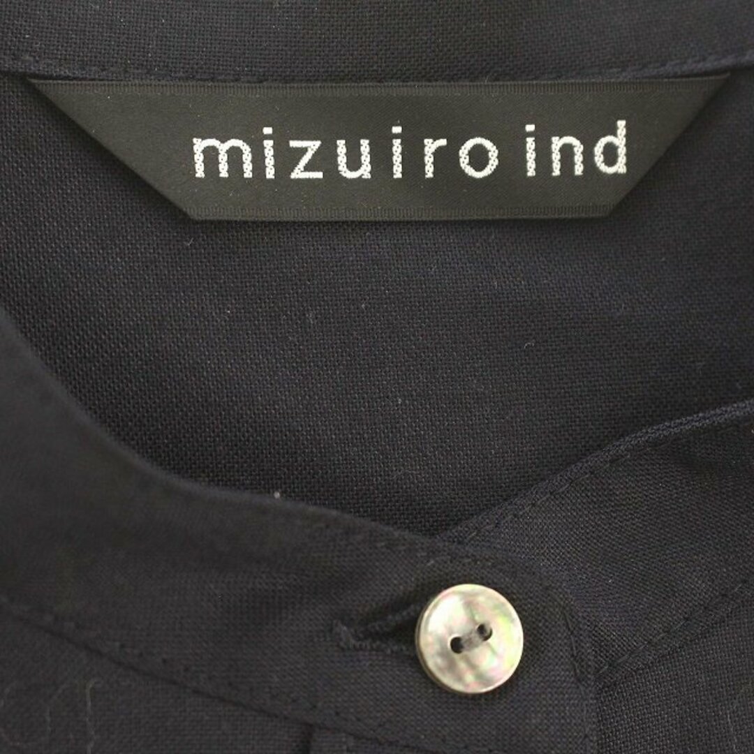 ミズイロインド mizuiro ind シャツワンピース 長袖 ネイビー F レディースのワンピース(ひざ丈ワンピース)の商品写真