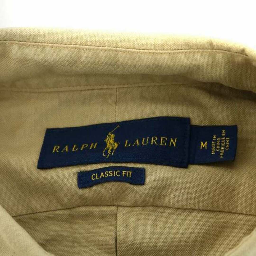 Ralph Lauren(ラルフローレン)のRALPH LAUREN ボタンダウンシャツ 長袖 コットン M ベージュ メンズのトップス(シャツ)の商品写真