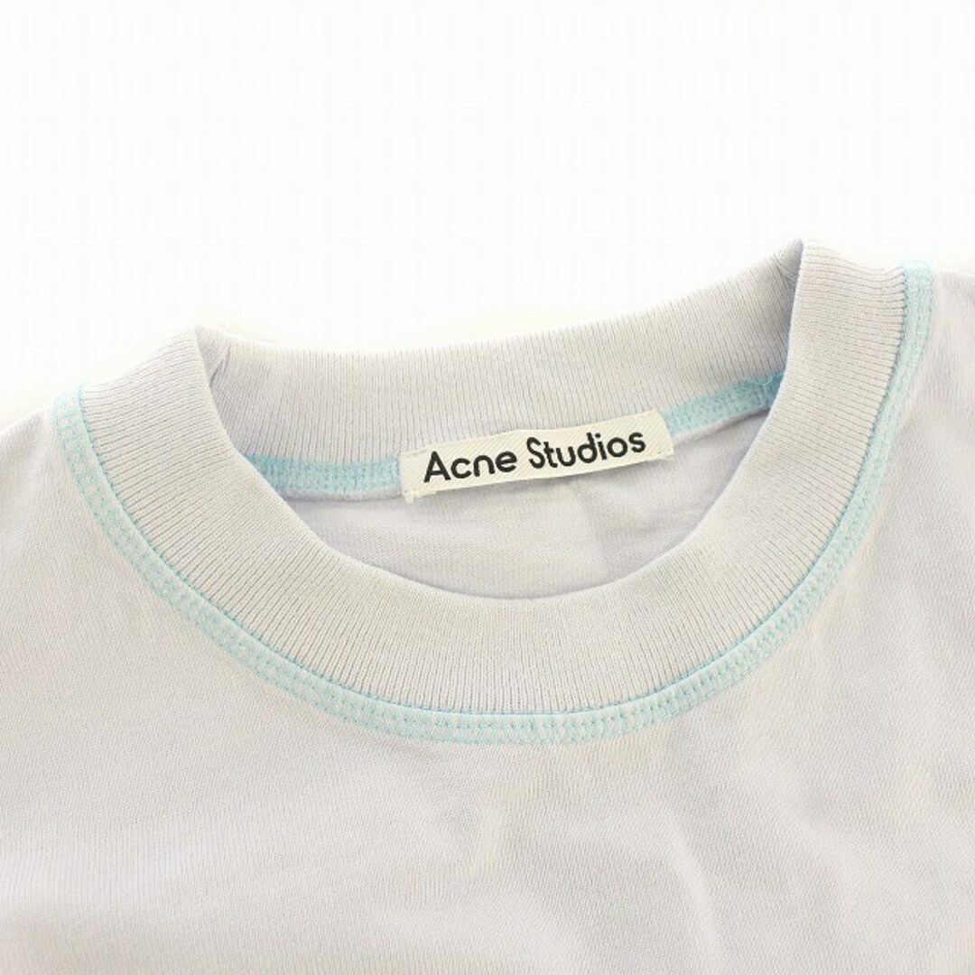 アクネ Acne Studios 半袖 Tシャツ ワンピース ロゴ S 水色 レディースのワンピース(ひざ丈ワンピース)の商品写真
