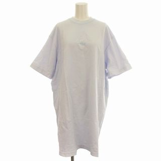 アクネ Acne Studios 半袖 Tシャツ ワンピース ロゴ S 水色(ひざ丈ワンピース)