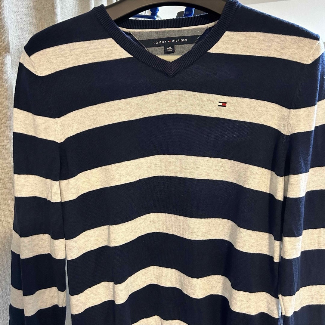 TOMMY HILFIGER(トミーヒルフィガー)のTommy Hilfiger ボーダーニット【海外品のため日本サイズではXL級】 メンズのトップス(ニット/セーター)の商品写真