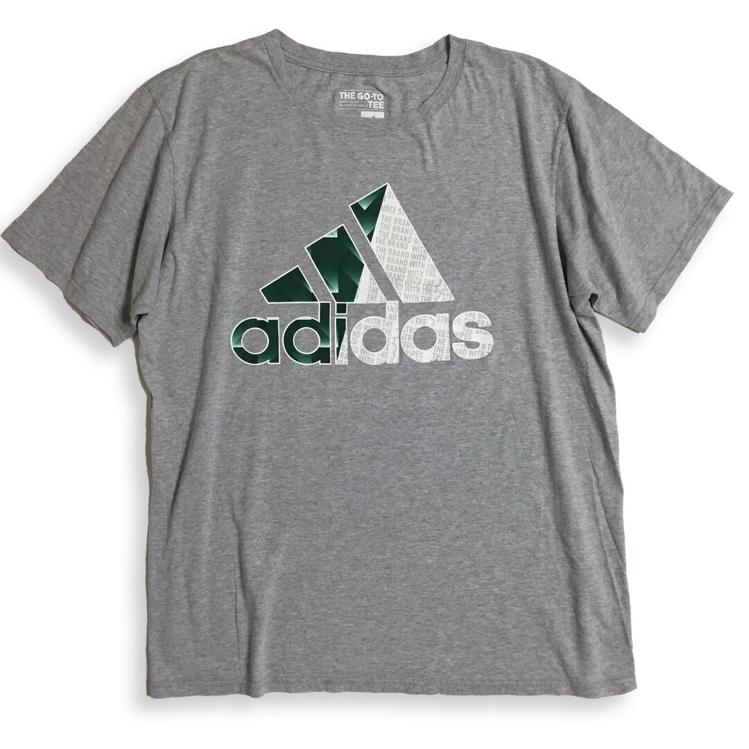 adidas(アディダス)の【アディダス 半袖ビッグロゴTシャツ】L グレー adidas 古着 メンズのトップス(Tシャツ/カットソー(半袖/袖なし))の商品写真