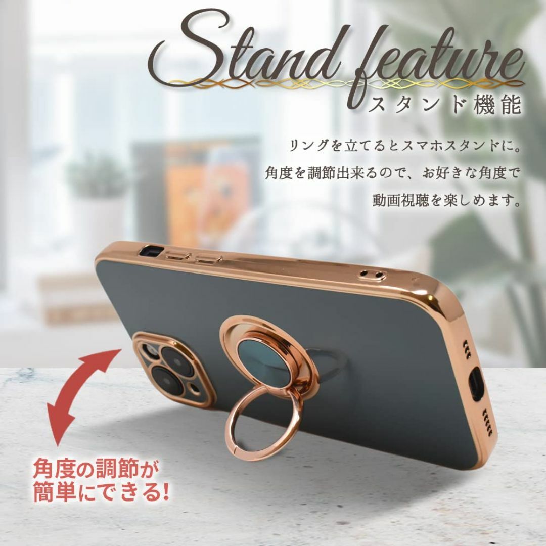 【色:ラベンダー】シズカウィル iPhone13 スマホケース スマホリング グ スマホ/家電/カメラのスマホアクセサリー(その他)の商品写真