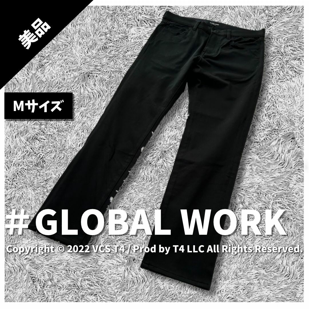 GLOBAL WORK(グローバルワーク)の【美品】グローバルワーク ストレートパンツ M 黒 シンプル ✓4324 レディースのパンツ(デニム/ジーンズ)の商品写真