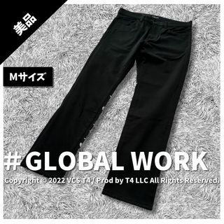 グローバルワーク(GLOBAL WORK)の【美品】グローバルワーク ストレートパンツ M 黒 シンプル ✓4324(デニム/ジーンズ)