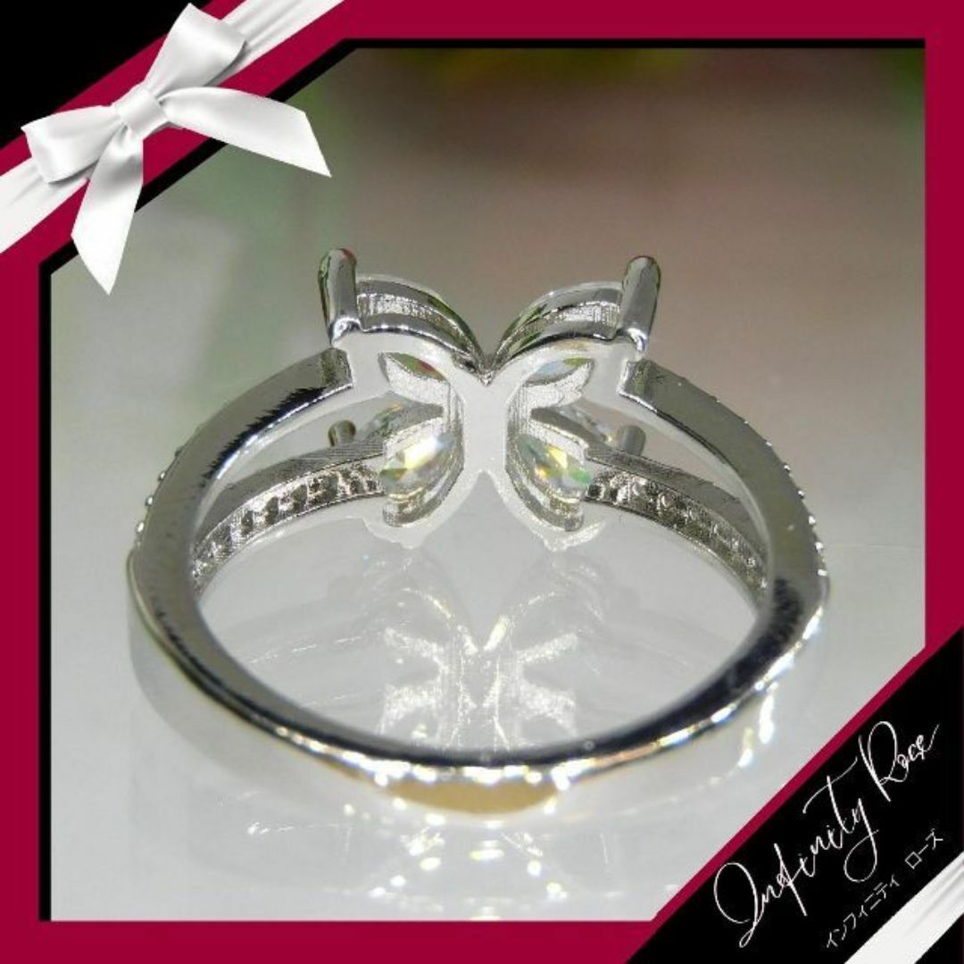 （1210）15号　大人可愛いクリアスワロのフラワーリング　高価爪留め仕様　指輪 レディースのアクセサリー(リング(指輪))の商品写真