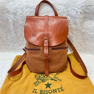 IL BISONTE - IL BISONTE イルビゾンテ レザー キャンバス リュック