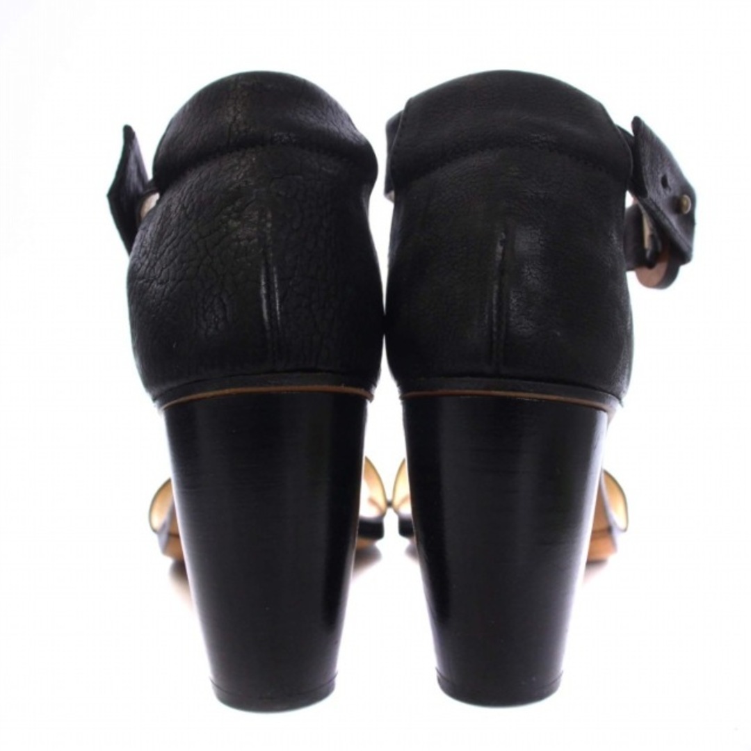フランコ マルティーニ サンダル チャンキーヒール レザー 22.5cm 黒 レディースの靴/シューズ(サンダル)の商品写真