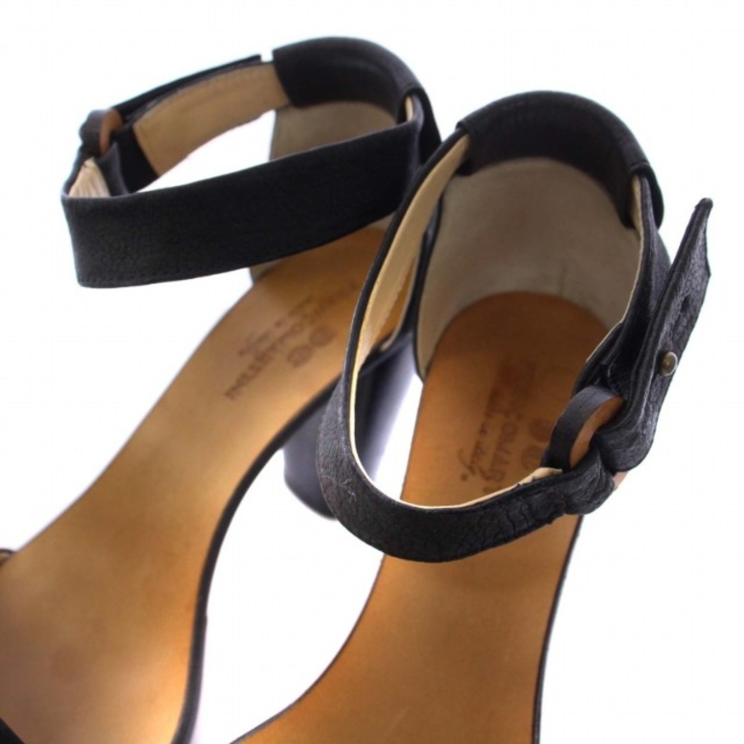 フランコ マルティーニ サンダル チャンキーヒール レザー 22.5cm 黒 レディースの靴/シューズ(サンダル)の商品写真